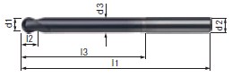 哈恩庫博超長整體硬質合金球頭銑刀16749200