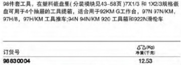 達威力TCS  工具套裝98830004
