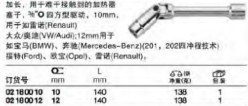 達威力火花塞套筒2180012